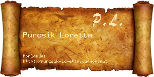 Purcsik Loretta névjegykártya
